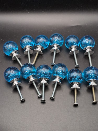 Lot blue bubble glass - 12,