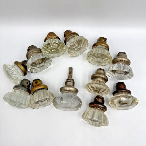 Vintage glass door - knobs, lot