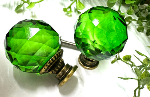Vintage green crystal glass - green,