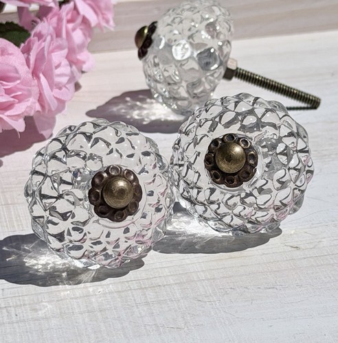 Clear faceted hobnail glass - clear,