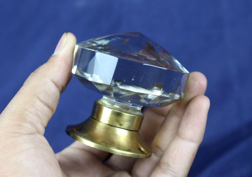 Clear glass door knob - door,