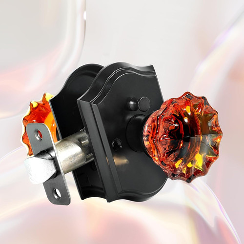 Crystal door knobs - crystal, black